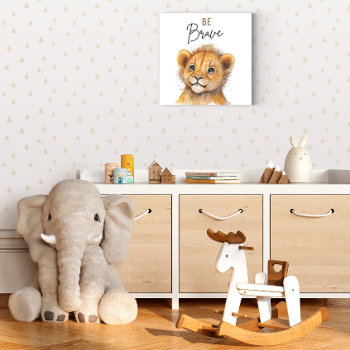 Cute Safari Animal Lion Nursery Decorations Faux Canvas Print by YourMainEvent at Zazzle