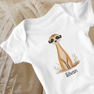 Cute Safari Animal Meerkat Gender Neutral T-Shirt Baby Bodysuit
