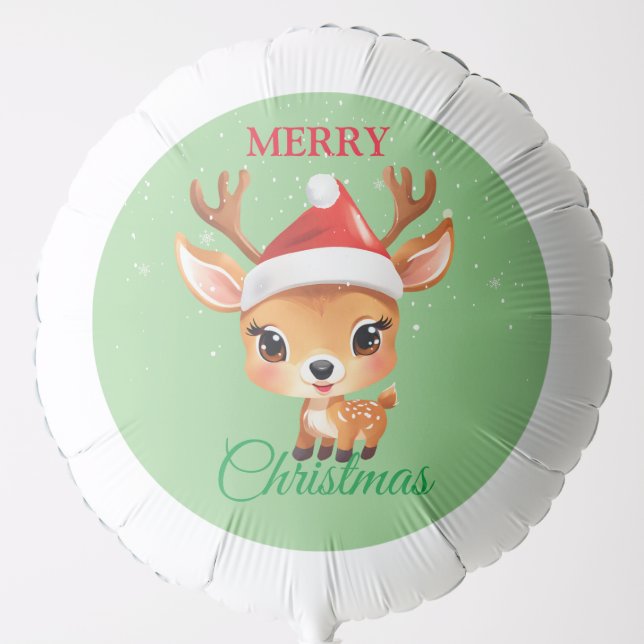 Cute Safari animal Reindeer Santa Christmas Costum Balloon (Front)
