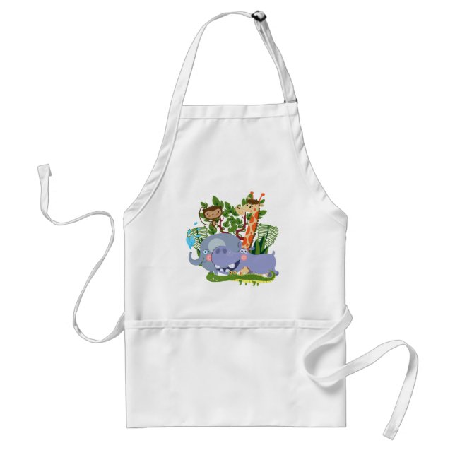 Cute Safari Animals Adult Apron (Front)
