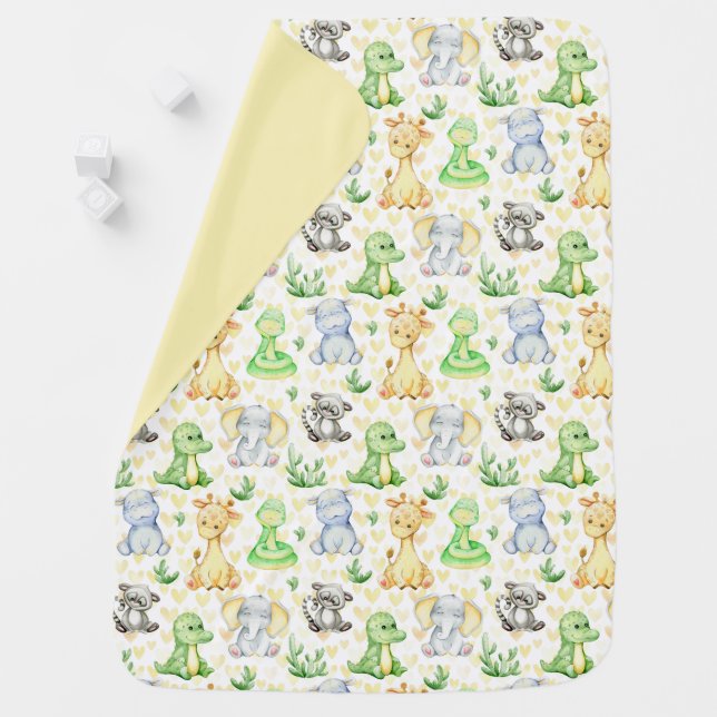 Cute Safari Animals - Baby Blanket (In Situ)