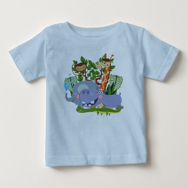 Cute Safari Animals Baby Romper (Front)