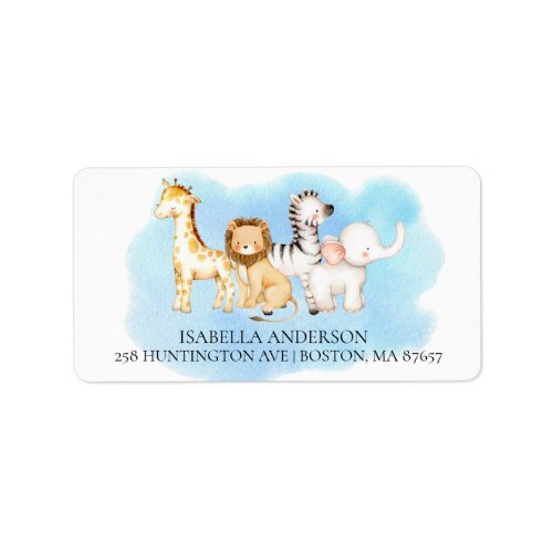 Cute Safari Animals Baby Shower Address Label