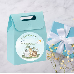 Cute Safari Animals Baby Shower Classic Round Sticker