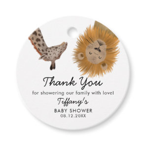 Cute Safari Animals Baby Shower Favor Tags
