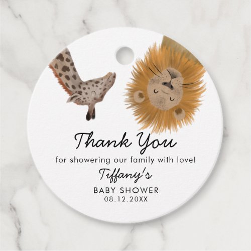 Cute Safari Animals Baby Shower Favor Tags