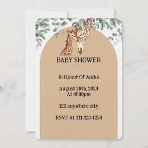 Cute safari animals baby shower invitation