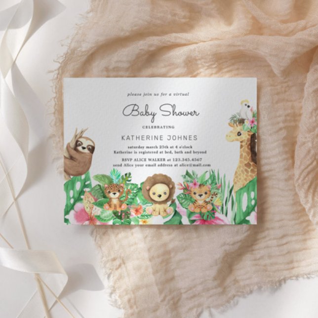Cute Safari Animals Baby Shower Invitation (Creator Uploaded)