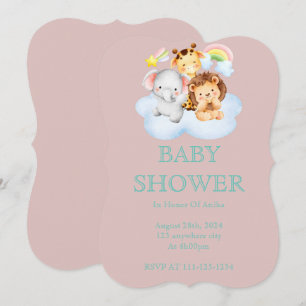 Cute safari animals baby shower save the date