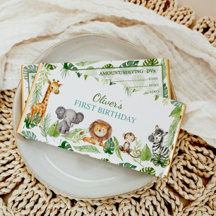 Cute Safari Animals Birthday Hershey Bar Favors