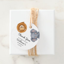 Cute Safari Animals Birthday Party Favor Tags