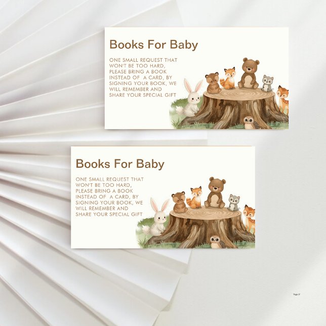 Cute Safari Animals Book Request Baby Shower Enclosure Card (Creator Uploaded)