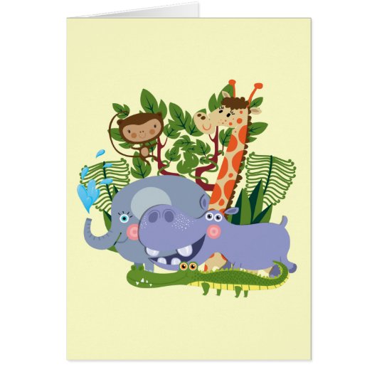 Cute Safari Animals Cards (Front)
