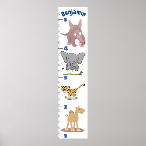 Cute safari animals cartoon poster