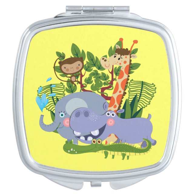 Cute Safari Animals Compact Mirror (Front)
