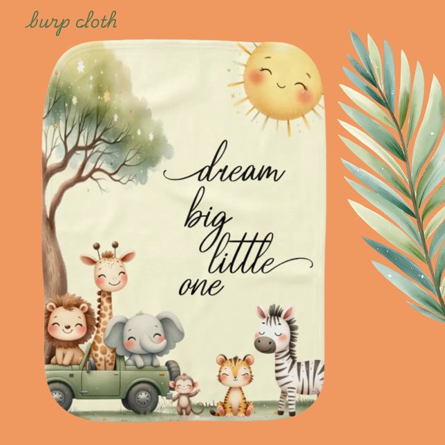 Cute safari animals gender neutral  baby burp cloth (Creator Uploaded)