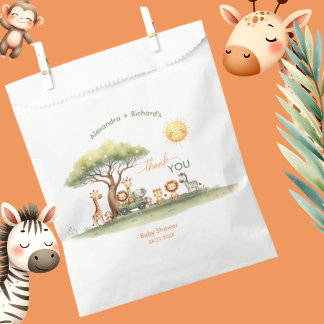 Cute safari animals gender neutral baby shower favor bag