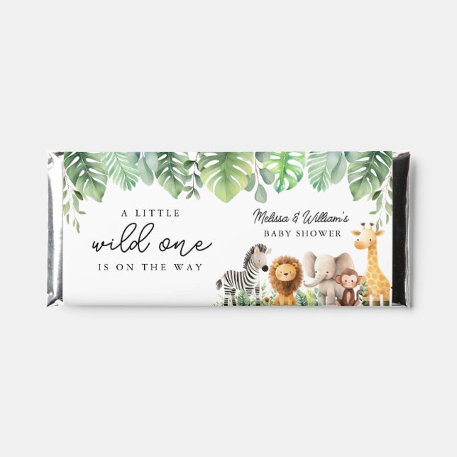 Cute Safari Animals Hershey Bar Favors (Front)