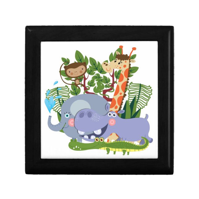 Cute Safari Animals Jewelry Box (Front)