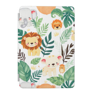 Cute Safari Animals Jungle Pattern iPad Mini Cover