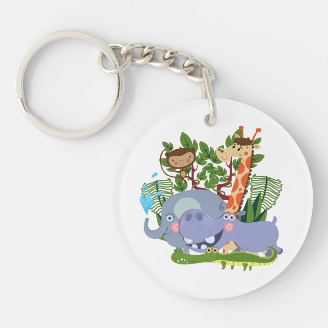 Cute Safari Animals Keychain (Front)