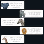 Cute Safari Animals Kids' Labels<br><div class="desc">Cute kid's label with 5 different safari animals. Customize this product by adding your child's name and phone number. Great for your child to use for their school supplies.</div>
