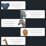 Cute Safari Animals Kids' Labels<br><div class="desc">Cute kid's label with 5 different safari animals. Customize this product by adding your child's name and phone number. Great for your child to use for their school supplies.</div>