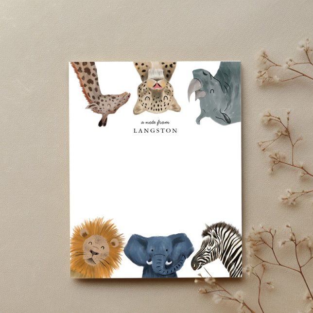 Cute Safari Animals Kids Note Card (Creator Uploaded)