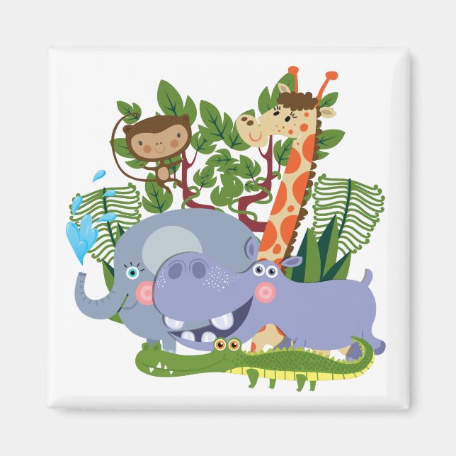 Cute Safari Animals Magnet (Front)