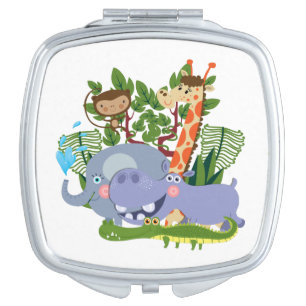 Cute Safari Animals Mirror For Makeup