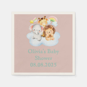 cute safari animals napkins