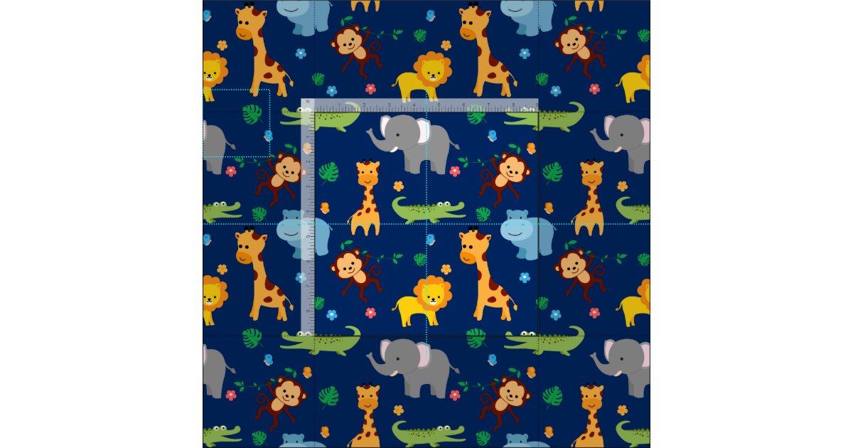 Cute Safari Animals Nursery Fabric
