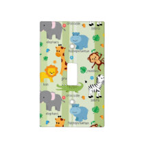 Cute Safari Animals Nursery Pattern Light Switch Cover