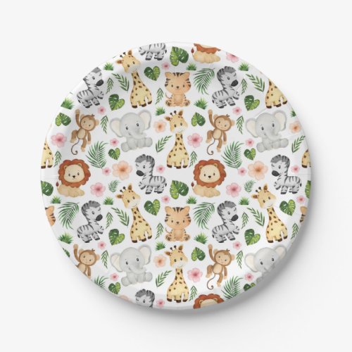 Cute Safari Animals Paper Plates