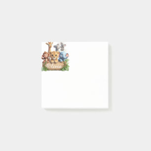 Cute Safari Animals Personalized Sticky Notes