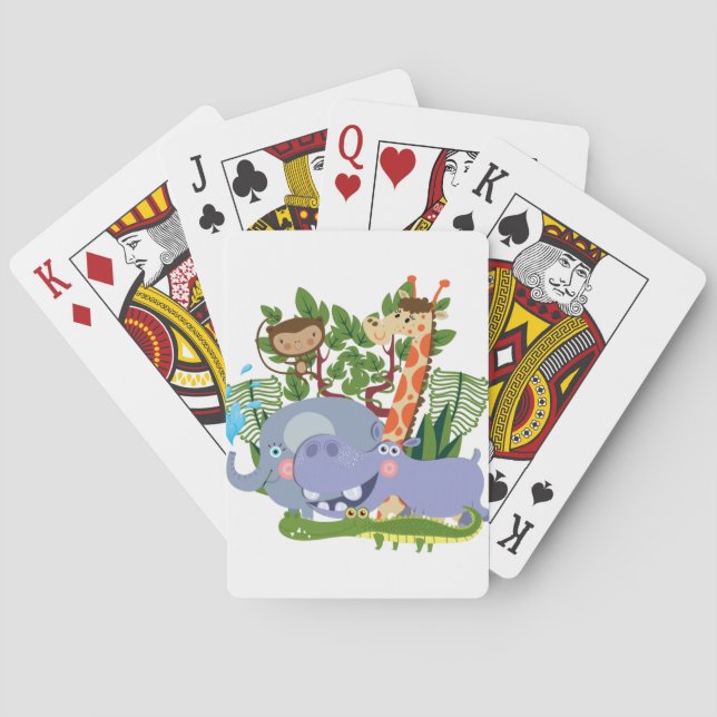 Cute Safari Animals Poker Cards (Back)