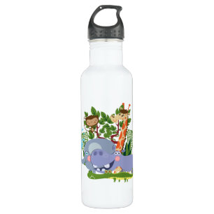 Cute Safari Animals Stainless Steel Water Bottle