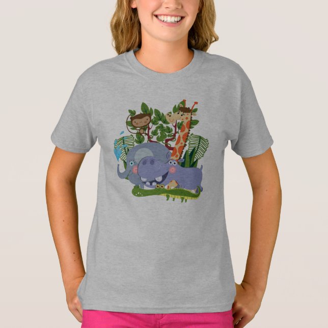 Cute Safari Animals T-Shirt (Front)