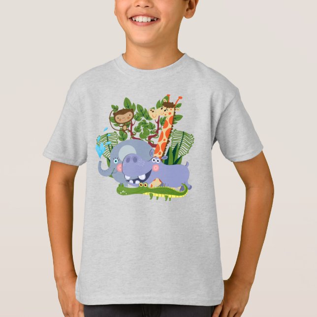 Cute Safari Animals T-Shirt (Front)