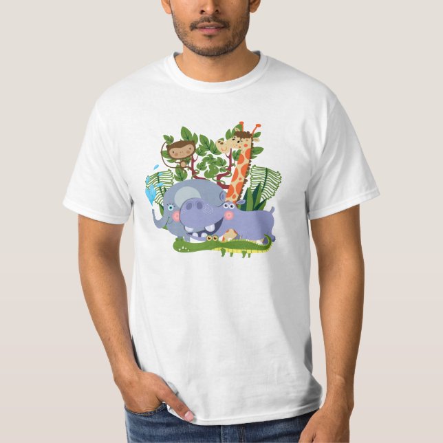 Cute Safari Animals T-Shirt (Front)