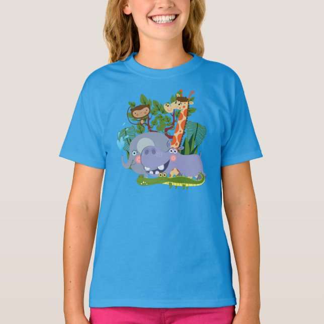 Cute Safari Animals T-Shirt (Front)