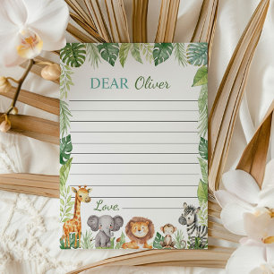 Cute Safari Animals Time Capsule Note Message Card