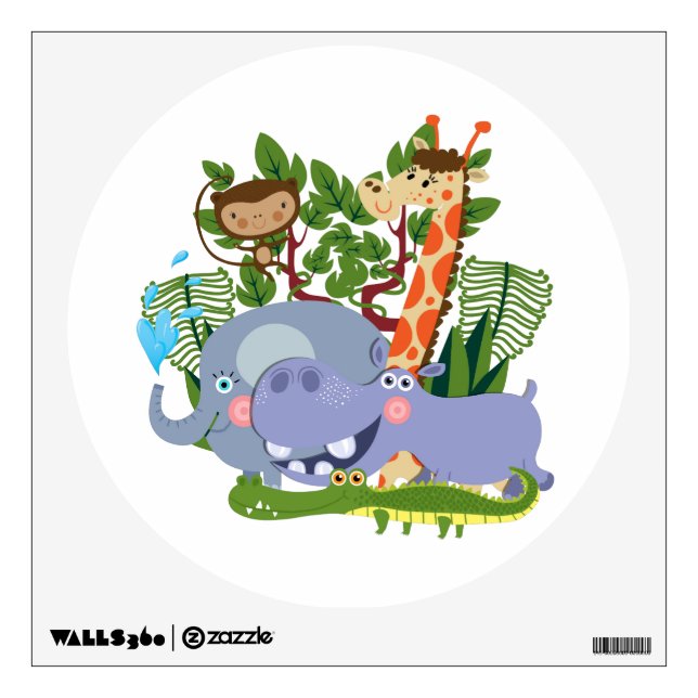 Cute Safari Animals Wall Sticker (Front)