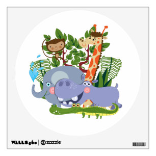 Cute Safari Animals Wall Sticker