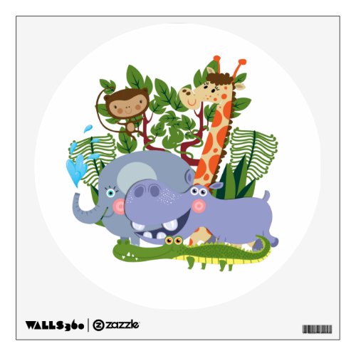 Cute Safari Animals Wall Sticker