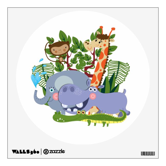 Cute Safari Animals Wall Sticker (Front)