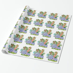 Cute Safari Animals Wrapping Paper