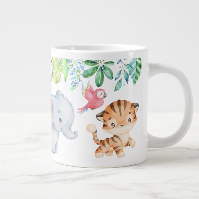 Cute Safari Baby Animals Kids Giant Coffee Mug (Right)