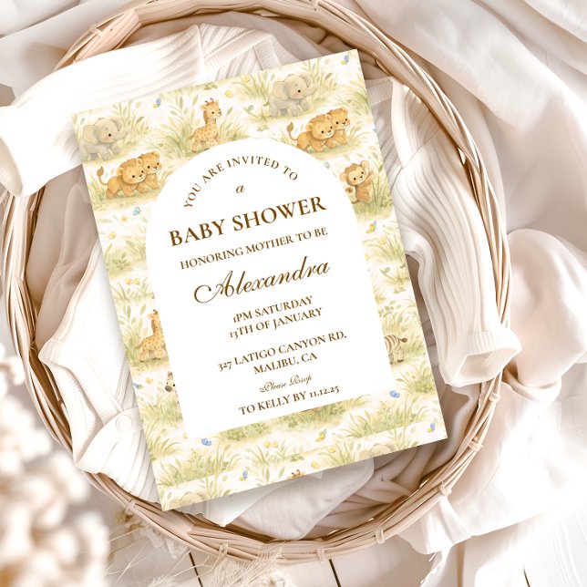 Cute Safari Baby Animals Storybook Jungle Invitation (Creator Uploaded)