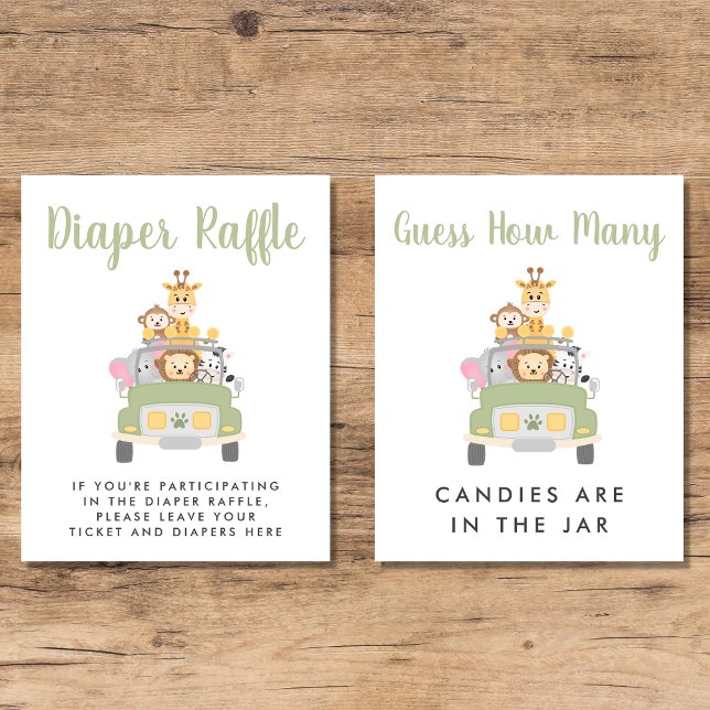 Cute Safari Baby Shower Games Poster Set (Creator Uploaded)